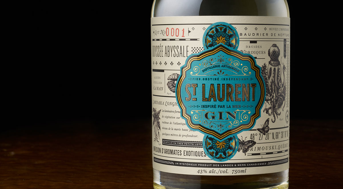st. laurent gin bottle closeup