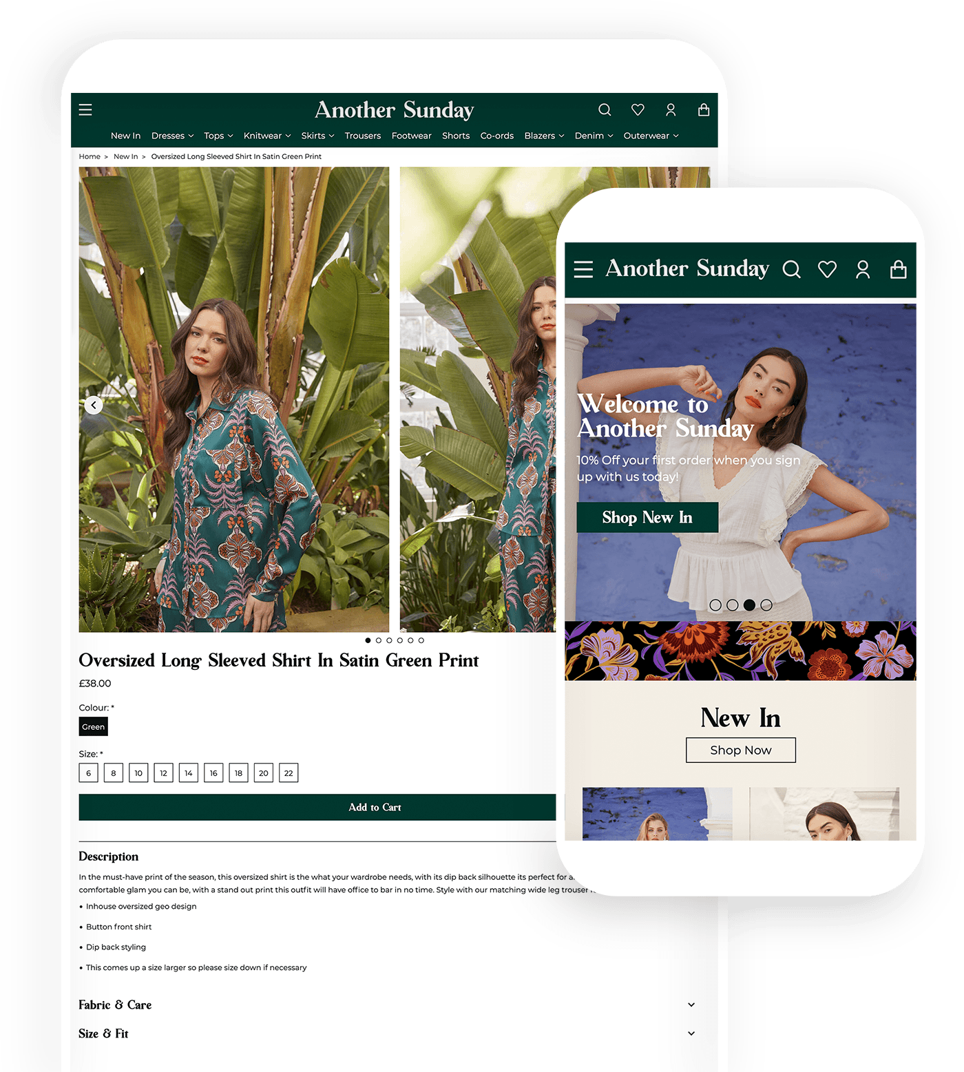 Another Sunday Website screenshots